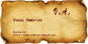 Vass Ambrus névjegykártya